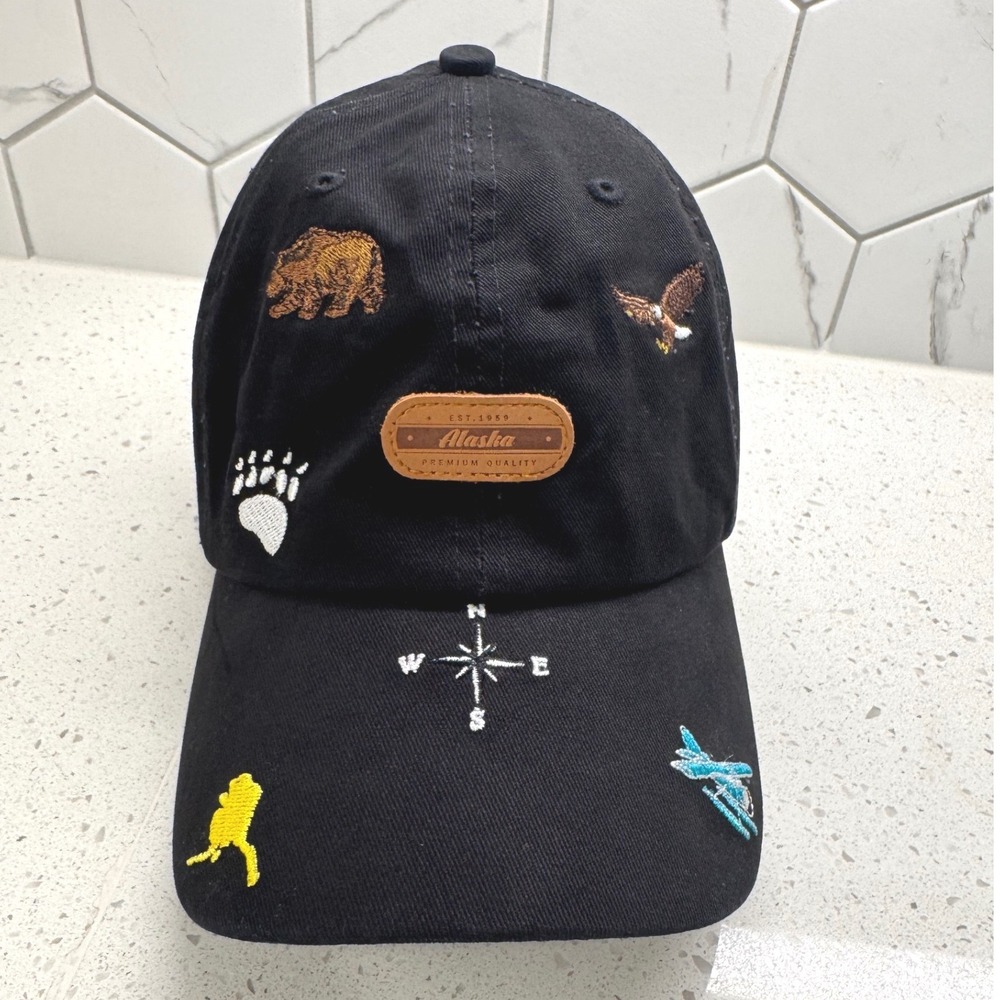 Alaska Souvenir Baseball Hat Unisex OSFM Black Excellent Outdoor Last Frontier